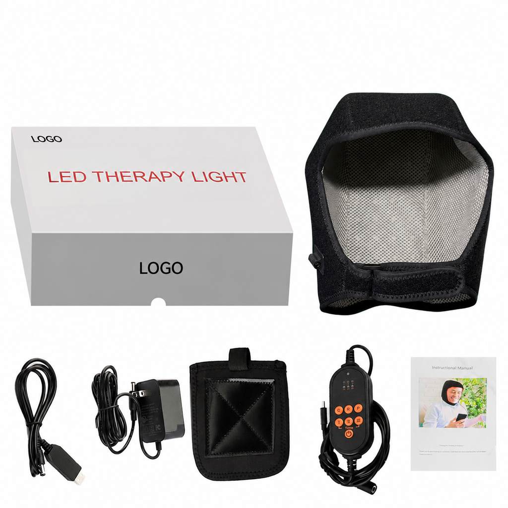 Wearable red and blue LED light cap, flexible light hat for home scalp wellness care