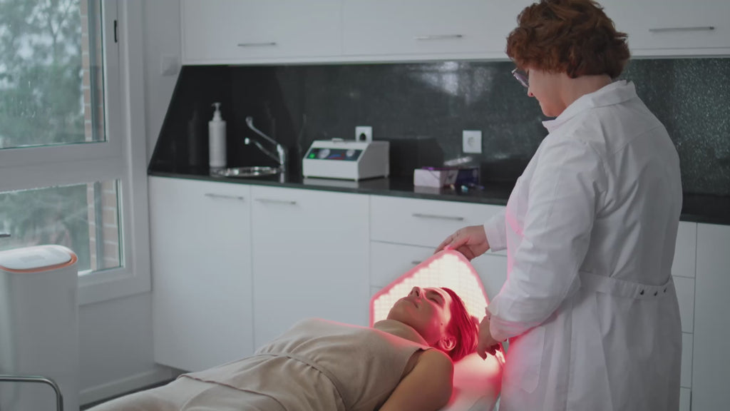 Wearable red and blue LED light therapy cap, flexible light hat for home scalp wellness care